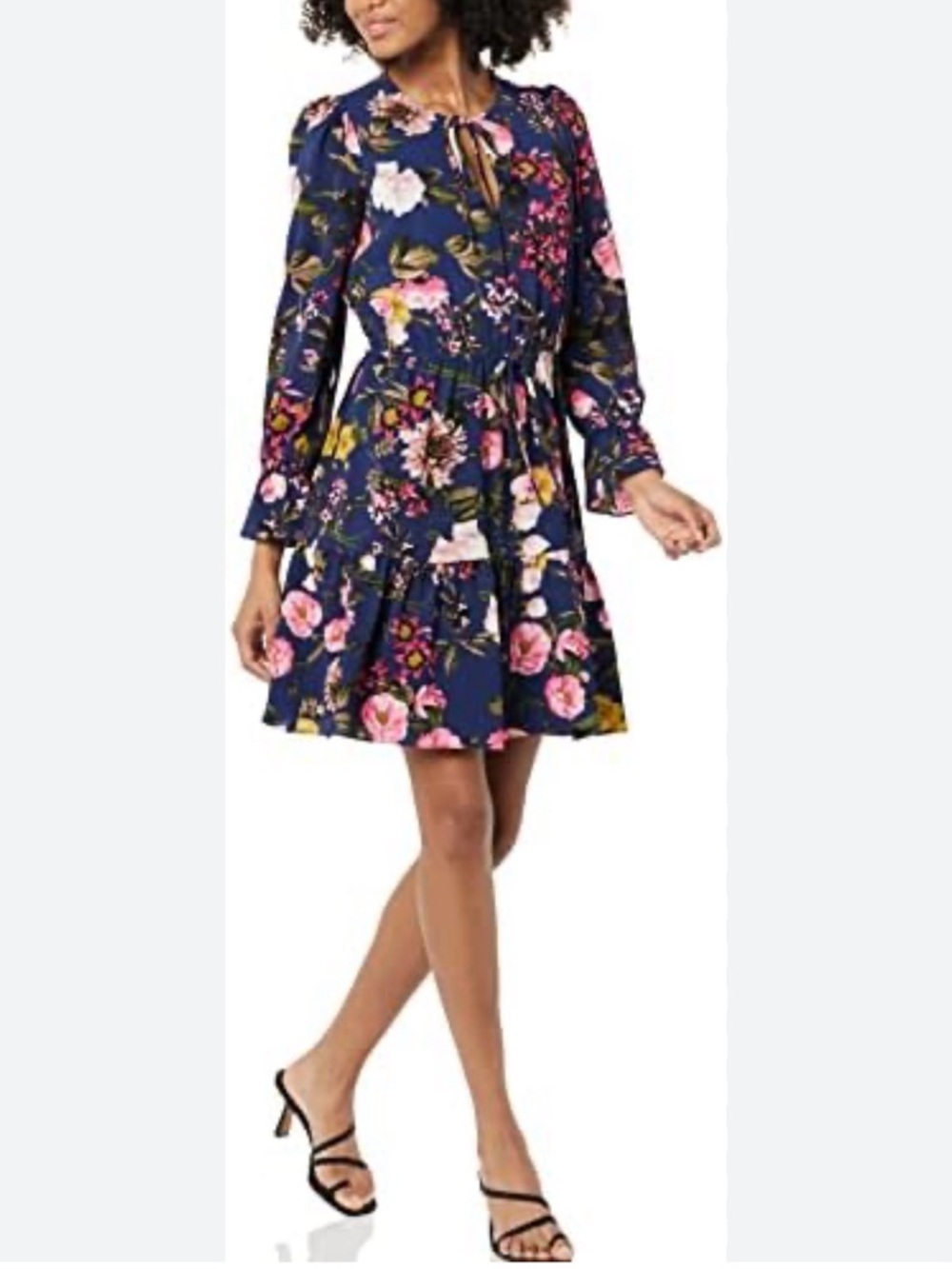 Eliza J navy blue floral print dress